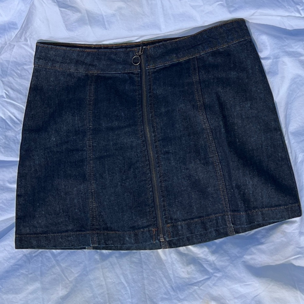 Zipper Jean mini skirt